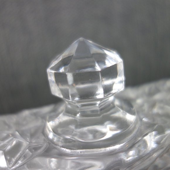Vintage Fancy Glass Butter Dish and Lid Set - Picture 10 of 11